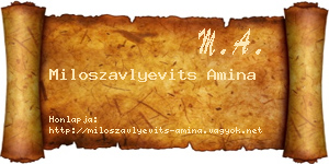 Miloszavlyevits Amina névjegykártya